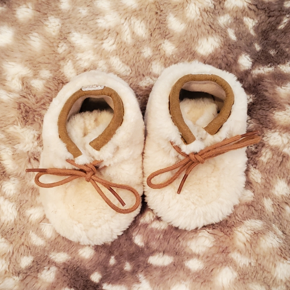 Ugg Baby Boot Slippers! Fur Bootie, Camel and Cream, Baby 2 3 Size